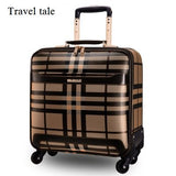 Travel Tale Retro Lattice Fashion Pvc 16/18/20/24 Inch Size Handbag Plus Rolling Luggage Spinner