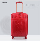Carrylove Business Women Travel Essential 16/20/22 Inch Pu Rolling Luggage Spinner Brand Travel