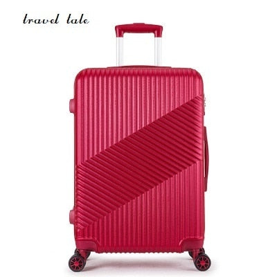 Travel Tale Cross Grain 20/22/24 Inches Pc Rolling Luggage Spinner Brand Travel Suitcase Fashion