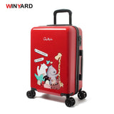 Wholesale!24 Inch Abs+Pc Red Cartoon Hardside Suitcase Good Quality,Fashion Universal Trolley