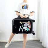 Wholesale!24 Inch Abs+Pc Red Cartoon Hardside Suitcase Good Quality,Fashion Universal Trolley