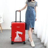 Wholesale!24 Inch Abs+Pc Red Cartoon Hardside Suitcase Good Quality,Fashion Universal Trolley