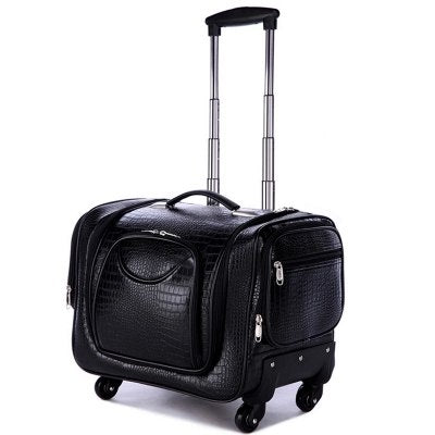 Crocodile Rolling Luggage Spinner Women Cosmetic Case Multi-Function Trolley Carry On Travel