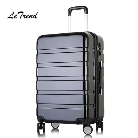 Letrend Women Korea Rolling Luggage Spinner Password Trolley Suitcase Wheels 20 Inch Cabin Travel
