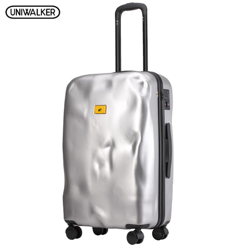 Uniwalker Abs+Pc Unisex Crash Design 20'' Boarding Luggage Travel Trolley Rolling Luggage With