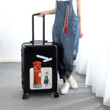 Wholesale!24 Inches Female Retro Red Uk Fashion Travel Trolley Luggage On Universal Wheels,Uk