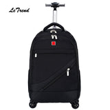 Letrend Business Oxford Shoulder Travel Bag Large Capacity Backpack Rolling Luggage Spinner Trolley