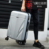 Scratch-Durable Luggage,22"/24"Retro Universal Wheel Aluminum Suitcase,Leather Trunk,High-Grade