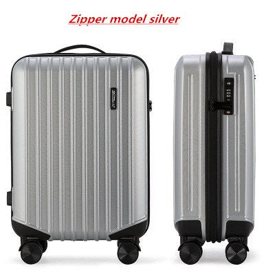 Aluminum Frame & Zipper Rolling Suitcase,Pc + Abs Travel Luggage Bag ,Universal Wheel Trip