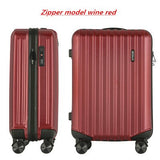 Aluminum Frame & Zipper Rolling Suitcase,Pc + Abs Travel Luggage Bag ,Universal Wheel Trip