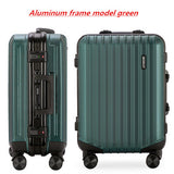 Aluminum Frame & Zipper Rolling Suitcase,Pc + Abs Travel Luggage Bag ,Universal Wheel Trip