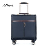 Letrend Business Rolling Luggage Spinner 18 Inch Pu Carry Ons Trolley High-Grade Travel Bag Men