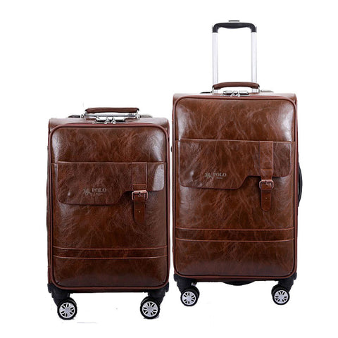 Pu Trolley Case,Universal Wheel Luggage,High Quality Password Lock Box,20"Portable Boarding