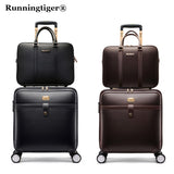 Luxury Suitcase Set Men Women 'S Travel Luggage Waterproof Pvc Leather Box Wheel 16"20"24" Inch