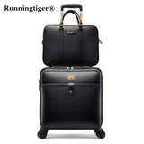 Luxury Suitcase Set Men Women 'S Travel Luggage Waterproof Pvc Leather Box Wheel 16"20"24" Inch