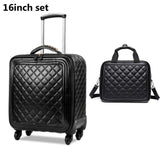 Retro Pu Rolling Luggage Set Spinner Women Trolley Case/Bag 24 Inch Travel Suitcase Set Wheels