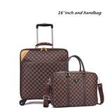 Rolling Luggage Set Travel Suitcase Set With Handbag,Wheels Carry-On,Pvc Leather Spinner Women
