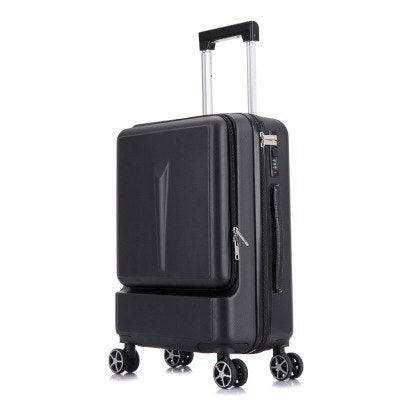 Pc+Abs Business Rolling Luggage Front Open Computer Bag Male 20"Boarding Chassis Women'S Suitcase