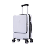 Pc+Abs Business Rolling Luggage Front Open Computer Bag Male 20"Boarding Chassis Women'S Suitcase