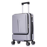 Pc+Abs Business Rolling Luggage Front Open Computer Bag Male 20"Boarding Chassis Women'S Suitcase