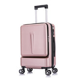 Pc+Abs Business Rolling Luggage Front Open Computer Bag Male 20"Boarding Chassis Women'S Suitcase