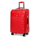 Carrylove Fashion Luggage 16/20/24 Size High-Quality Red Pu Rolling Luggage Spinner Brand Travel