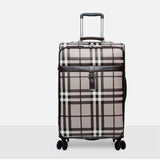 Rolling Luggage,Pu Trolley Case,Business Trunk,24Inch Fashion Grid Travel Suitcase,20Inch
