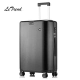 Letrend Stylish Cylindrical Rolling Luggage Spinner Women Suitcases Wheels Cabin Trolley Travel Bag