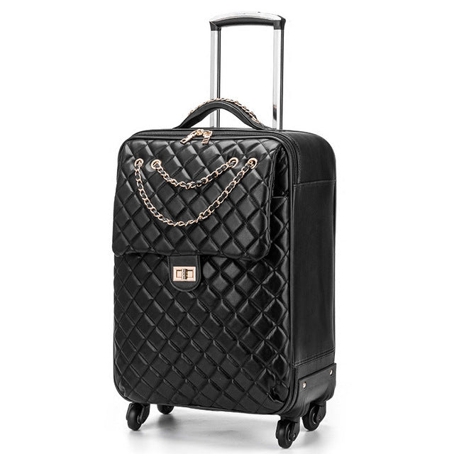 Shop Luxury Pu Rolling Luggage Travel Suitcas – Luggage Factory