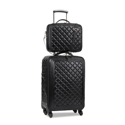 Luggage Sets,16/20/24 Inch Lady Carry-On Trolley Case,High-Quality Leather Suitcase,Retro