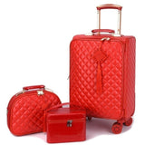 Red Suitcase Wedding Trolley Case Woman Luggage Bride Dowry Box Classic 24" Travel Suitcase Set