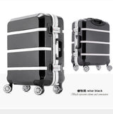 Fashion 24 "26" Inch Rolling Luggage Trolley Case Aluminium Frame 20Inch Women Boarding Bag