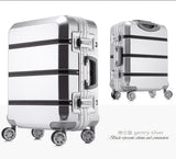 Fashion 24 "26" Inch Rolling Luggage Trolley Case Aluminium Frame 20Inch Women Boarding Bag