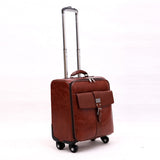 Boarding Trolley Case,Pu Leather Valise,Universal Wheel Lock Box,Business Suitcase,Imitation