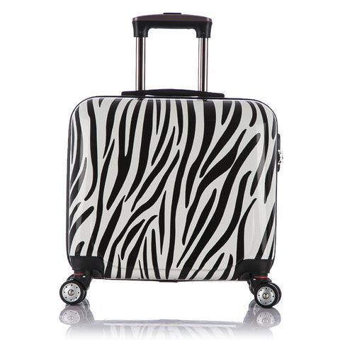 Wholesale!16Inches Pc Hardside Case Travel Luggage On Universal Wheels,Women Zebra Trolley