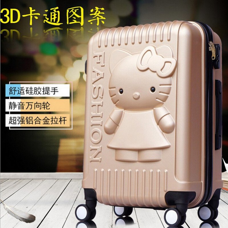 Carry On Luggage  Luggage Set   20 Inch Children'S 3D Creative Cartoon Cat  Luggage Bag