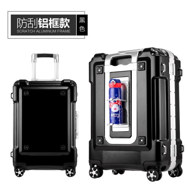 Business Aluminum Frame Rolling Luggage Spinner 20 Inch Suitcase Carry On Wheels 29Inch Travel