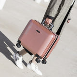 Mini Boarding Case, Aluminum Frame Suitcase, 18 Inch Frosted Trolley Case, Small Luggage