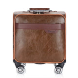 Retro Square Trolley Case,18 Inch Boarding Box,Universal Plane Wheel Travel Soft Trunk,Male And