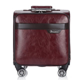 Retro Square Trolley Case,18 Inch Boarding Box,Universal Plane Wheel Travel Soft Trunk,Male And