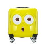 Traveling Luggage Bags With Wheels Minions Children Draw-Bar Box Cartoon 3D 18 Inch Spinner Hard