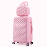 New Arriva!14 20Inches Pink Abs+Pc Hardside Travel Luggage Bags Set On Universal Wheels Fpr