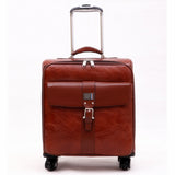 Commercial Trolley Luggage Male Universal Wheels 16 Vintage Luggage Bag Female Pu Leather The