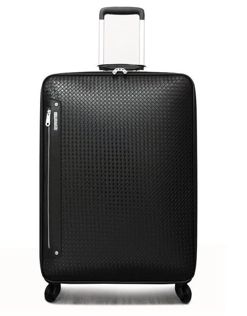 Luxury Leather Trolley Travel Bag Luggage Commercial 16 20 24 Inch Cowhide Universal Wheel