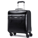 Luxury Retro Men'S And Women'S Travel Luggage Suitcase, Waterproof Pvc Leather Belt Pulley,