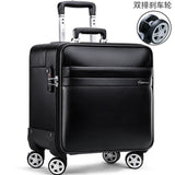 Luxury Retro Men'S And Women'S Travel Luggage Suitcase, Waterproof Pvc Leather Belt Pulley,