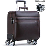 Luxury Retro Men'S And Women'S Travel Luggage Suitcase, Waterproof Pvc Leather Belt Pulley,