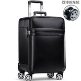 Luxury Retro Men'S And Women'S Travel Luggage Suitcase, Waterproof Pvc Leather Belt Pulley,