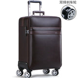 Luxury Retro Men'S And Women'S Travel Luggage Suitcase, Waterproof Pvc Leather Belt Pulley,