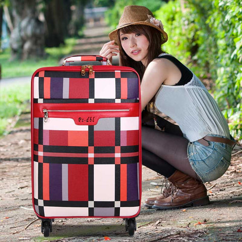 Plaid Trolley Luggage Female Male Universal Wheels Luggage Travel Bag Soft The Box Luggage Password